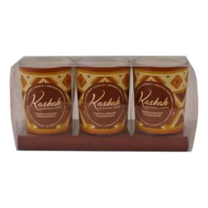 Set of 3 Kasbah Votive Candles in Jars, Sandalwood Fragrance