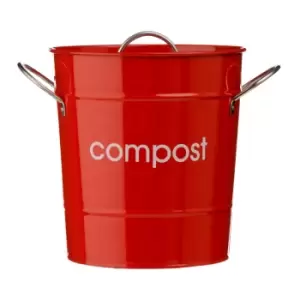 Premier Housewares Compost Bin With Plastic Inner Bucket - Red