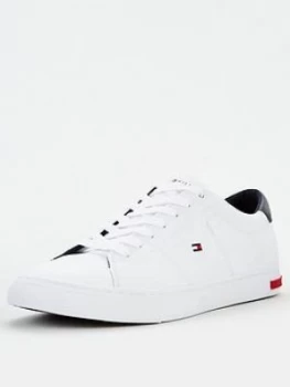 Tommy Hilfiger Essential Leather Detail Vulc Trainers - White, Size 8, Men