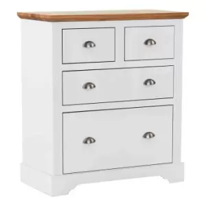 Seconique Toledo 2+2 Drawer Chest - White/Oak Effect