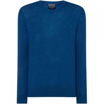 Howick Arlington V-Neck 100% Lambswool Jumper - Teal