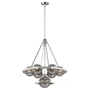 Feiss Harper 7 Light Chandelier Polished Nickel