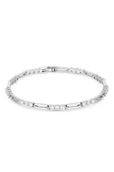 Silver Plated Triple Crystal Stone And Fine Link Bracelet