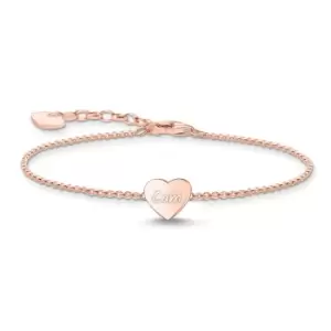 THOMAS SABO Rose Gold Plated Polished Heart Bracelet