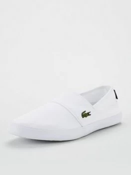 Lacoste Marice Canvas Slip-On Trainers - White, Size 10, Men