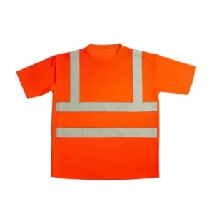 Warrior Unisex Adult Hi-Vis T-Shirt (L) (Fluorescent Orange)