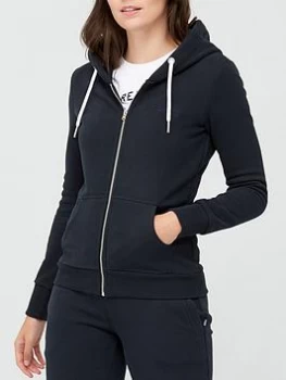 Superdry Orange Label Zip Hoodie - Black, Size 8, Women