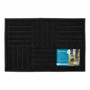 JVL Black Square Mud Grabber Scraper Doormat 40 x 60cm