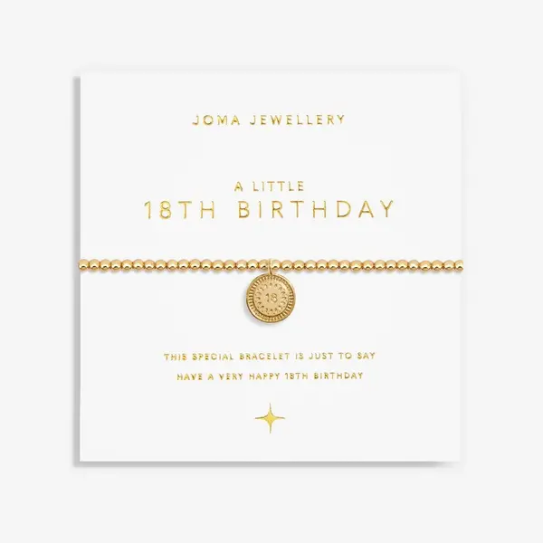 Joma Jewellery A Little 18th Birthday Gold Plated 17.5cm Stretch Brace