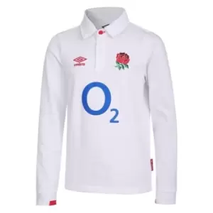 Umbro England Home Long Sleeve Classic Rugby Shirt 2020 2021 - White