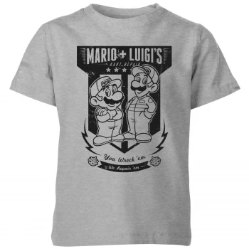 Nintendo Mario Kart Fix-It Team Kid's T-Shirt - Grey - 11-12 Years