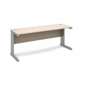 Vivo Straight Desk 1800mm x 600mm - Silver Frame Maple Top