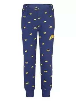 Nike Kids Boys AOP Club Seasonal Jogging Bottoms - Dark Blue, Dark Blue, Size 2-3 Years