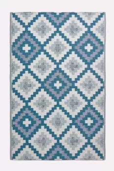 Mia Aztec Blue Outdoor Rug