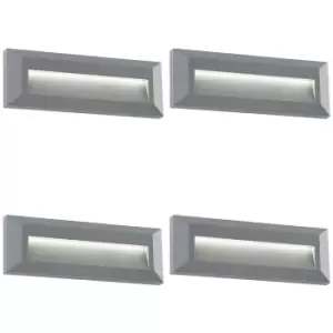 4 PACK Outdoor Pathway Guide Light - Indirect 2W Warm White LED - Gray ABS