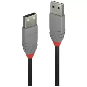 LINDY USB cable USB 2.0 USB-A plug, USB-A plug 0.20 m Black 36690