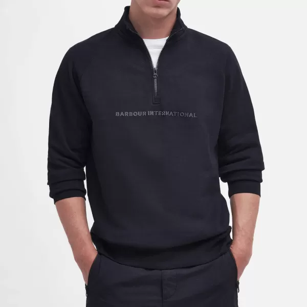 Barbour International Shadow Logo Cotton-Blend Sweatshirt - S Black Hoodies and Sweatshirts male MOL0577BK11 S