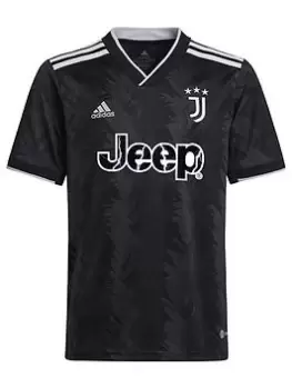 Adidas Junior Juventus Away 22/23 S/s Replica Shirt, Black, Size 15-16 Years