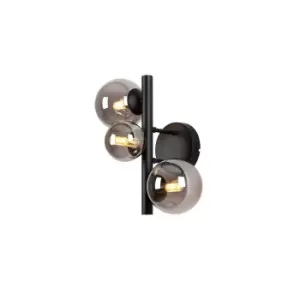 Marshall Wall Lamp, 3 Light G9, Satin Black, Smoke Plated Glass