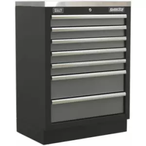 680mm Modular 7 Drawer Floor Cabinet - Ball Bearing Slides - Locking - 2 Keys