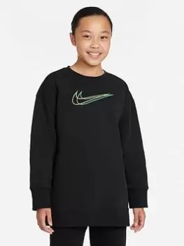 Nike NSW Boyfriend Crew Neck Sweat Top - Black Size XL Women