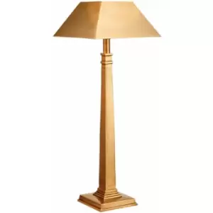 Loops - Luxury Table Lamp Solid Brass & Square Shade Metal Square Base Console Light