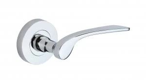 Wickes Ciro Round Rose Door Handle - Polished Chrome 1 Pair