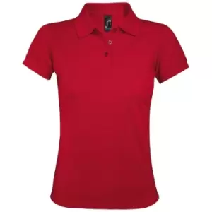 SOLs Womens/Ladies Prime Pique Polo Shirt (XL) (Red)