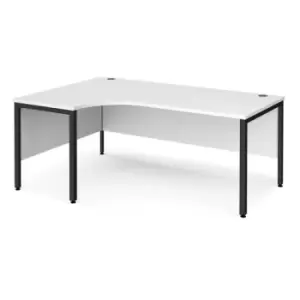 Office Desk Left Hand Corner Desk 1800mm White Top With Black Frame 1200mm Depth Maestro 25 MB18ELKWH