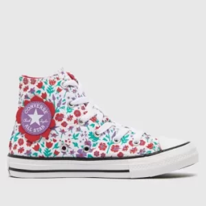 Converse Multi Ctas Hi Floral Print Girls Junior Trainers