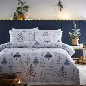 Scandi Trees White Duvet Cover Set