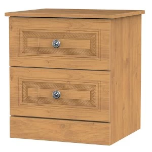 Robert Dyas Loxley Ready Assembled 2-Drawer Bedside Table -Oak