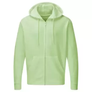 SG Mens Plain Full Zip Hooded Sweatshirt (XL) (Neo Mint)