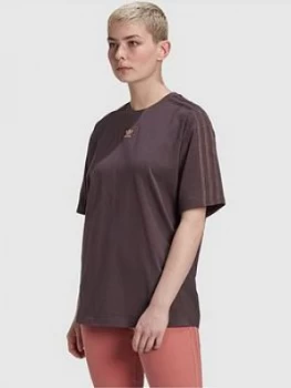 adidas Originals New Neutral Boyfriend T-Shirt - Brown, Dark Brown, Size 16, Women