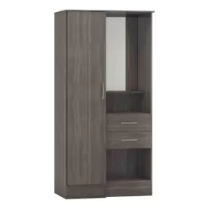 Seconique Nevada Vanity 1 Door Wardrobe - Black Wood Grain