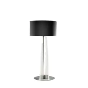 Estalacta Table Lamp 3 Light GU10 Indoor, Silver/Opal White With Black Shade
