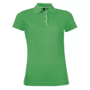 SOLS Womens/Ladies Performer Short Sleeve Pique Polo Shirt (M) (Kelly Green)