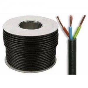 Zexum 1mm 3 Core Black Cable Flexible 3183Y - 100 Meter