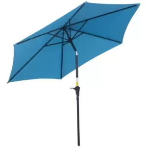 Outsunny 2.7m Tilting Parasol with Crank - Blue