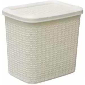 Knit Design Loop Plastic Storage Box 10L, Ivory 27 x 29 x 21cm - JVL