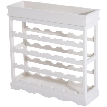 4-tier Wooden Wine Rack Board 24 Bottles Stackable Display White - Homcom