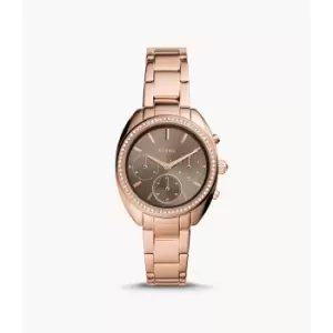 Fossil Womens Vale Chronograph Rose Gold-Tone Stainless Steel Watch - Rose Gold