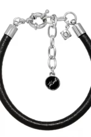 Ladies Karl Lagerfeld Silver Plated Leather Charm Bracelet 5378145