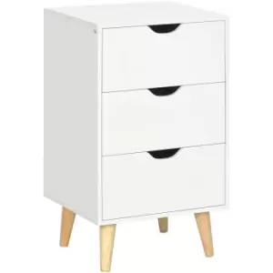 HOMCOM Chest of Drawers, 3 Drawer Unit Storage Chest Bedroom Living Room - White