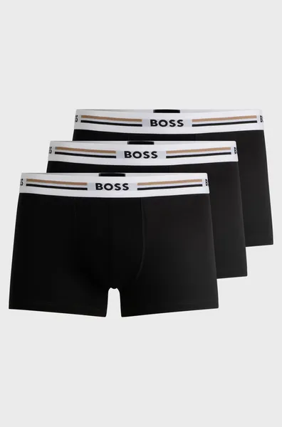 BOSS Bodywear Revive Three-Pack Jersey Trunks - L Black Underwear and Nightwear male 50492200-001 L