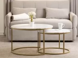 Seconique Dallas Marble Effect Round Nest of Tables