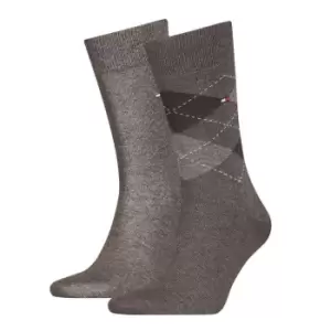 Tommy Bodywear Hilfiger 2 Pack Check Socks Mens - Brown