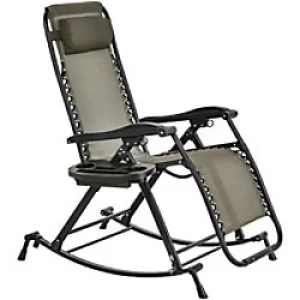 Outsunny Rocking Chair 84A-080GY Steel, Texteline Grey