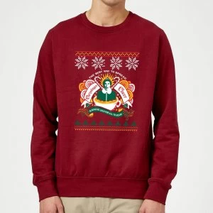 Elf Christmas Cheer Sweatshirt - Burgundy - XXL - Burgundy