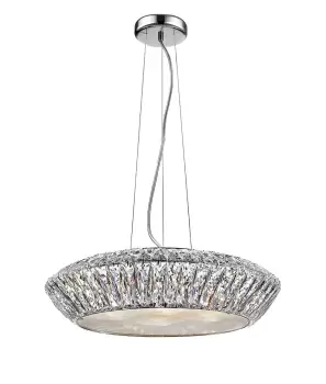 Armel 7 Light LED Crystal Chrome Pendant Ceiling Light